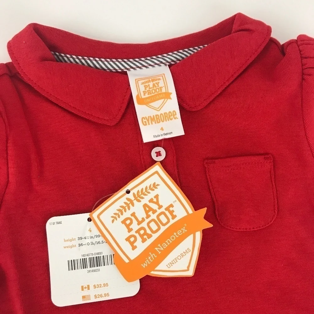 Gymboree Play‎ Proof Uniforms Red Polo Dress Size 4